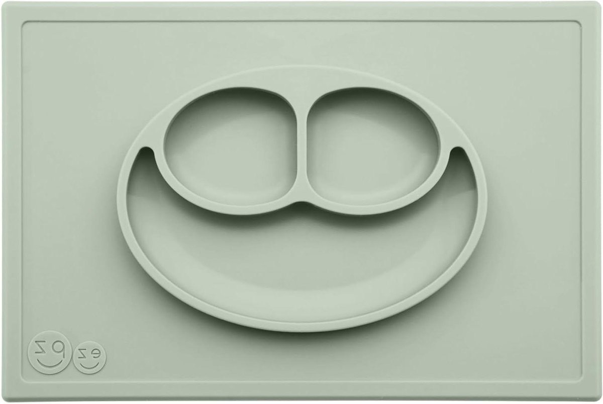 Image of 24 maanden + bord van 100% siliconen met geïntegreerde placemat voor peuters en kleuters - salie