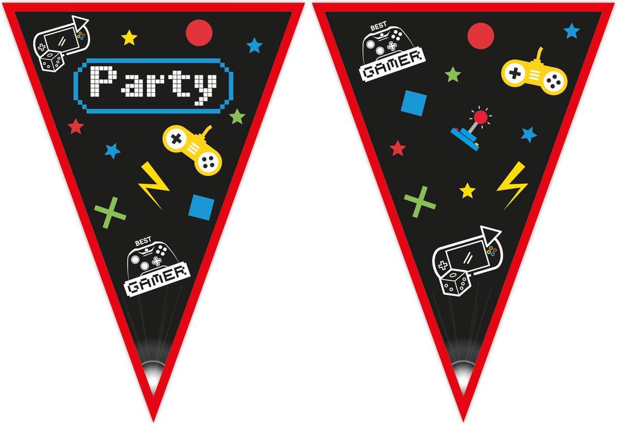 Vegaoo - Gaming Party papieren wimpelslinger 2,3 m