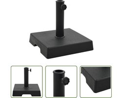 The Living Store Parasolvoet Elite Polyresin - 35 x 33 cm - Zwart - Vergrendelingsbout - Inclusief Adapters - Gewicht- 8 kg