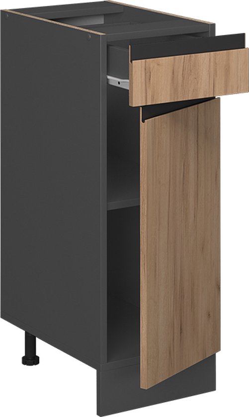 Vicco R- Line Cuisine Meuble bas de cuisine – 30 cm, WB Anthracite Chêne doré puissant, WB Anthracite