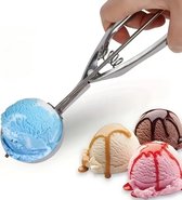 Cuillère à Glace 3 Pièces - Acier Inox 18/8 - Avec Gâchette - Pour Boules Glace, Pâtisserie, Melon