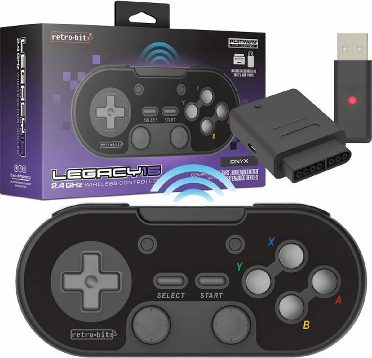 Retro-Bit - Legacy 16 2.4GHZ Wireless Controller (Black)