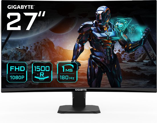 Gigabyte GS27FC - Curved Full HD LCD Gaming Monitor - 180Hz - 27 inch