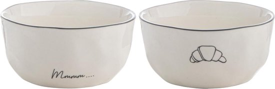 Gusta - Kom ENJOYABLES - Wit - Keramiek - Set van 2