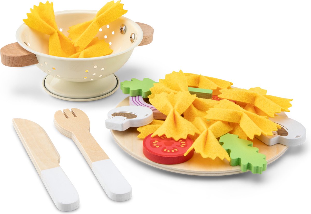 Woet® Houten Speelgoed Pasta Set - 'Maak je eigen pasta' Speelgoedset - FSC - Inclusief Ravioli, Tagliatelle, Farfalle & Saus - Speelgoedeten - Rollenspel Keukenset - Vanaf 3 Jaar — afbeelding 6