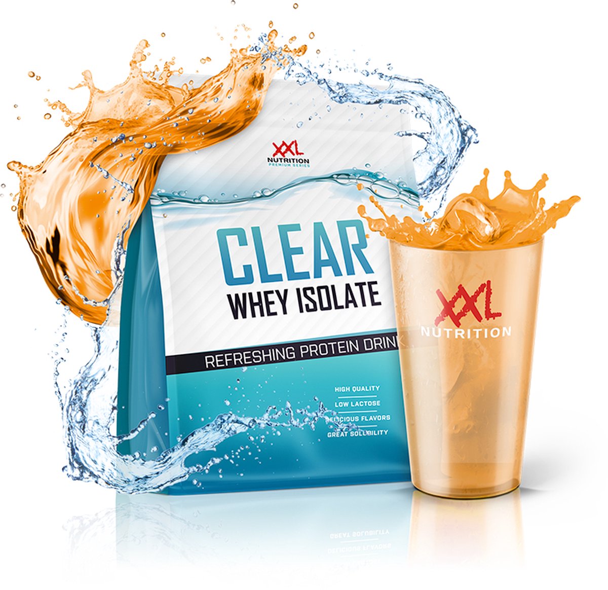 Goedkoopste XXL Nutrition - Clear Whey Isolate - 84 Eiwit - Proteine Limonade, Eiwitshakes, Proteine Poeder - Diverse Smaken - Orange - 500 gram (20 shakes