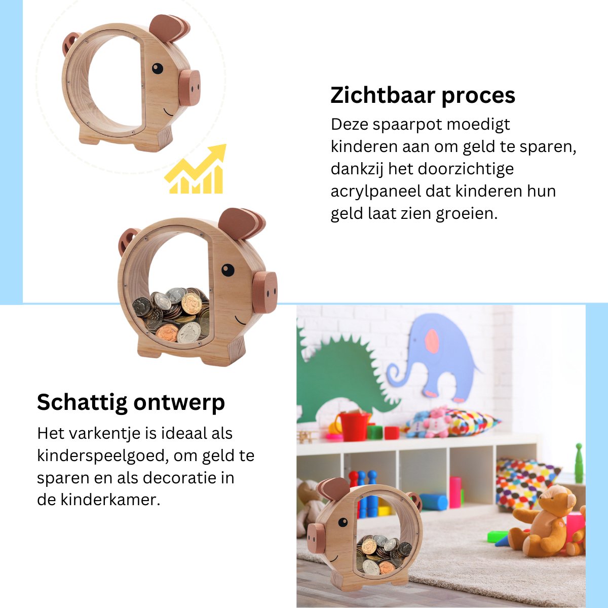 H&W Koe Spaarvarken, Leuke Dieren Spaarvarken voor Kinderen