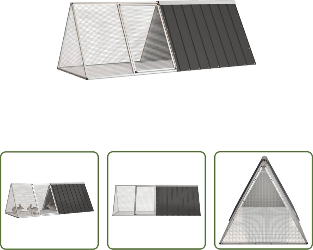 The Living Store Konijnenhok – Gegalvaniseerd staal – 201.5 x 80.5 x 71 cm – Veilig en comfortabel The Living Store Konijnenhok – Gegalvaniseerd staal – 201.5 x 80.5 x 71 cm – Veilig en comfortabel