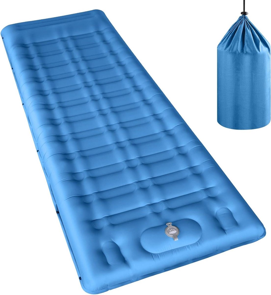 12 cm dikke zelfopblaasbare campingmat - ultralichte rolmat met ingebouwde luchtpomp - opvouwbaar en waterdicht - draagbaar voor buiten kamperen en trekking - tenten