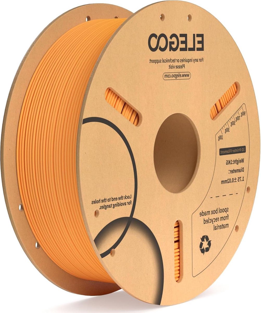 175mm Oranje PLA Filament 1KG - Nauwkeurigheid +/- 002mm - 3D Printfilament voor FDM Printers