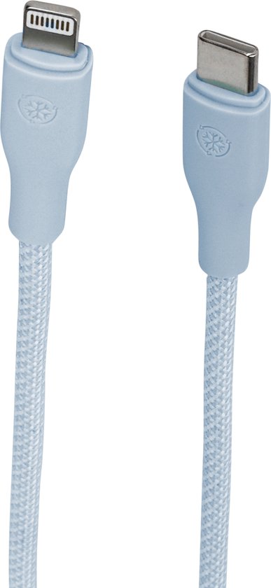 USB-C Kabel geschikt voor Apple Lightning en iPhone Oplader Kabel - Blauw - 1 Meter - 60W Super Fast Charge - Ultra Sterk en Flexibel - USBC Kabels