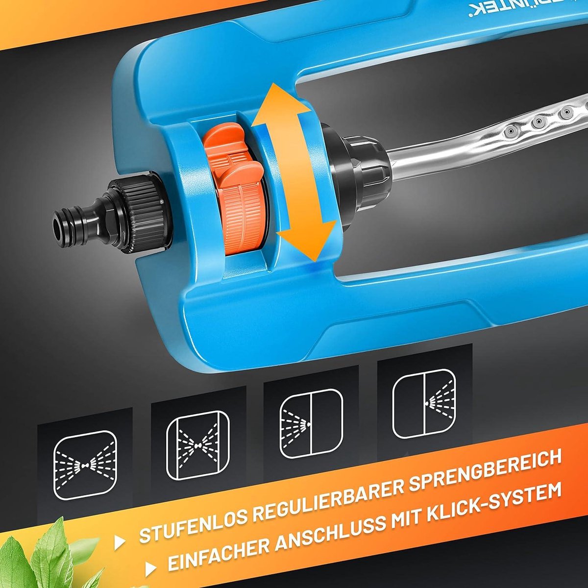 Green Harmony Zwenksproeier PRIMAVERA 399 m2 irrigatieoppervlak turbo-motor vierkante sproeier regelbaar sproeibereik Comfort gazonsproeier Green Harmony Zwenksproeier