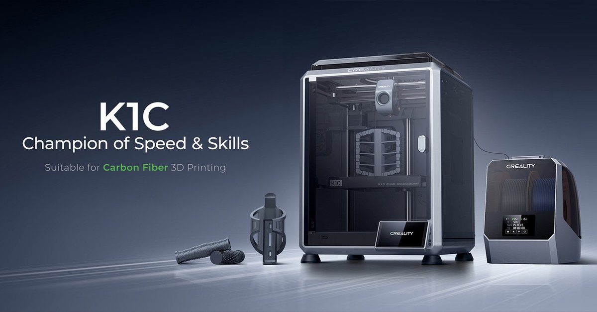 Creality K1C 2026 3D-printer, 600 mm/s hogesnelheidsafdrukken, 0,1 mm precisie, 220x220x250 mm bouwvolume, 300°C spuitmond, AI-camera en automatische kalibratie, compatibel met PLA/PETG/TPU/ABS/ASA — afbeelding 6