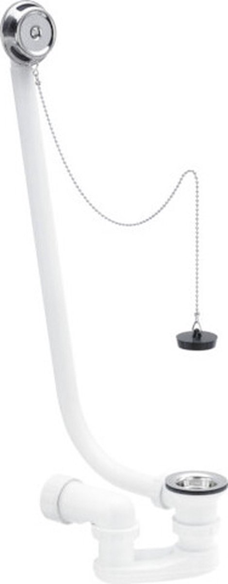 Viega badplug en overloopcombinatie met stop en ketting 40mm chroom