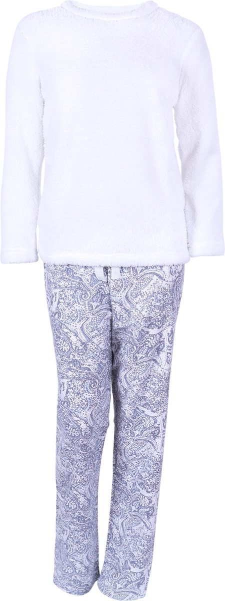 Wit/grijs pyjamaset met lange mouwen voor dames Love To Lounge
