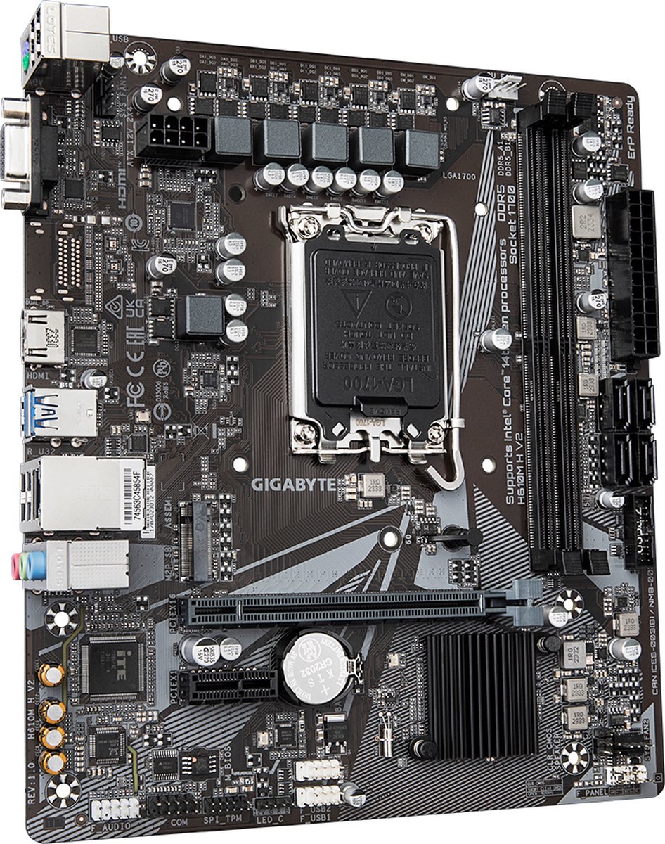 Gigabyte H610M H V2 moederbord Intel H610 Express LGA 1700 micro ATX