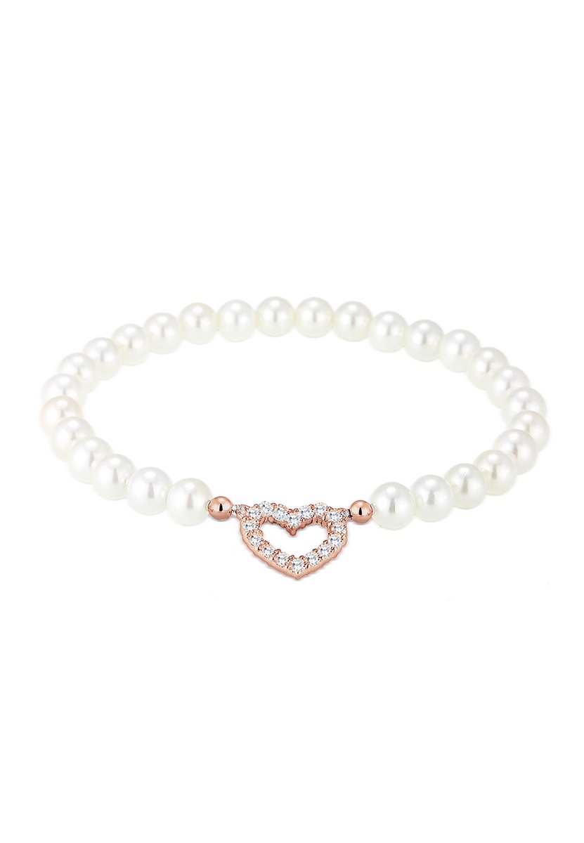 Elli Armbanden 925 Sterling Zilver Hartje met zirkonium parel