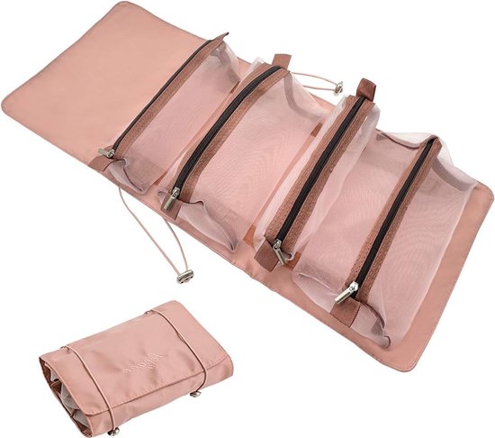 Roze Lotus Close-Up Reizen Make-Up Tas voor Vrouwen