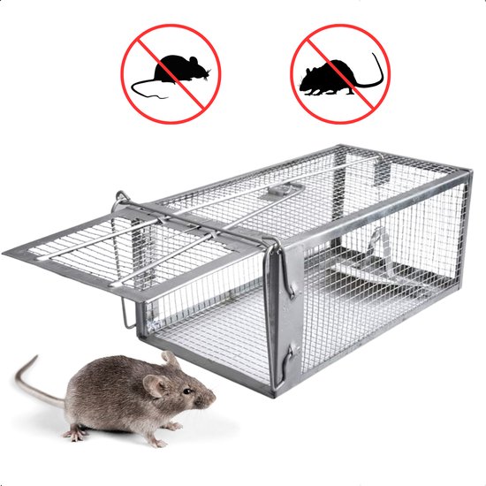Unwanted Guests Diervriendelijke Muizenval - Duurzame en Herbruikbare Muizenvallen voor Binnen en Buiten - Rattenval - Hoge Reactiesnelheid - Eenvoudige Installatie - 28x11x14cm - Muizenvanger - Rattenval Vangkooi - Hygiënisch - Nieuw Model 2024