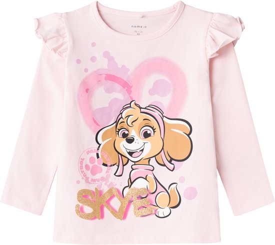 Name It Mädchen Langarm-Top Mit Pfotenprint - Gemütliches Oberteil Für Herbst & Winter