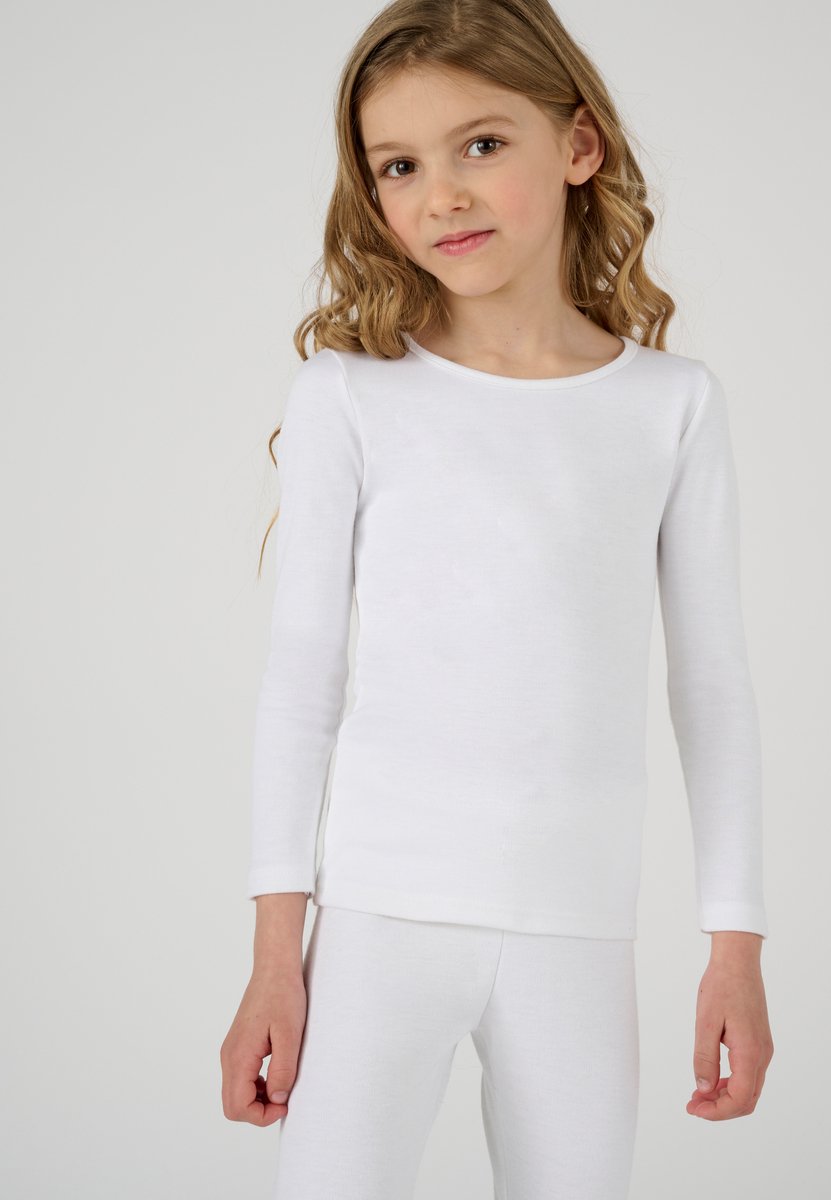 Damart - Klassiek gebreid T-shirt met lange mouwen Thermolactyl - Kinderen - Wit - 8 JAAR