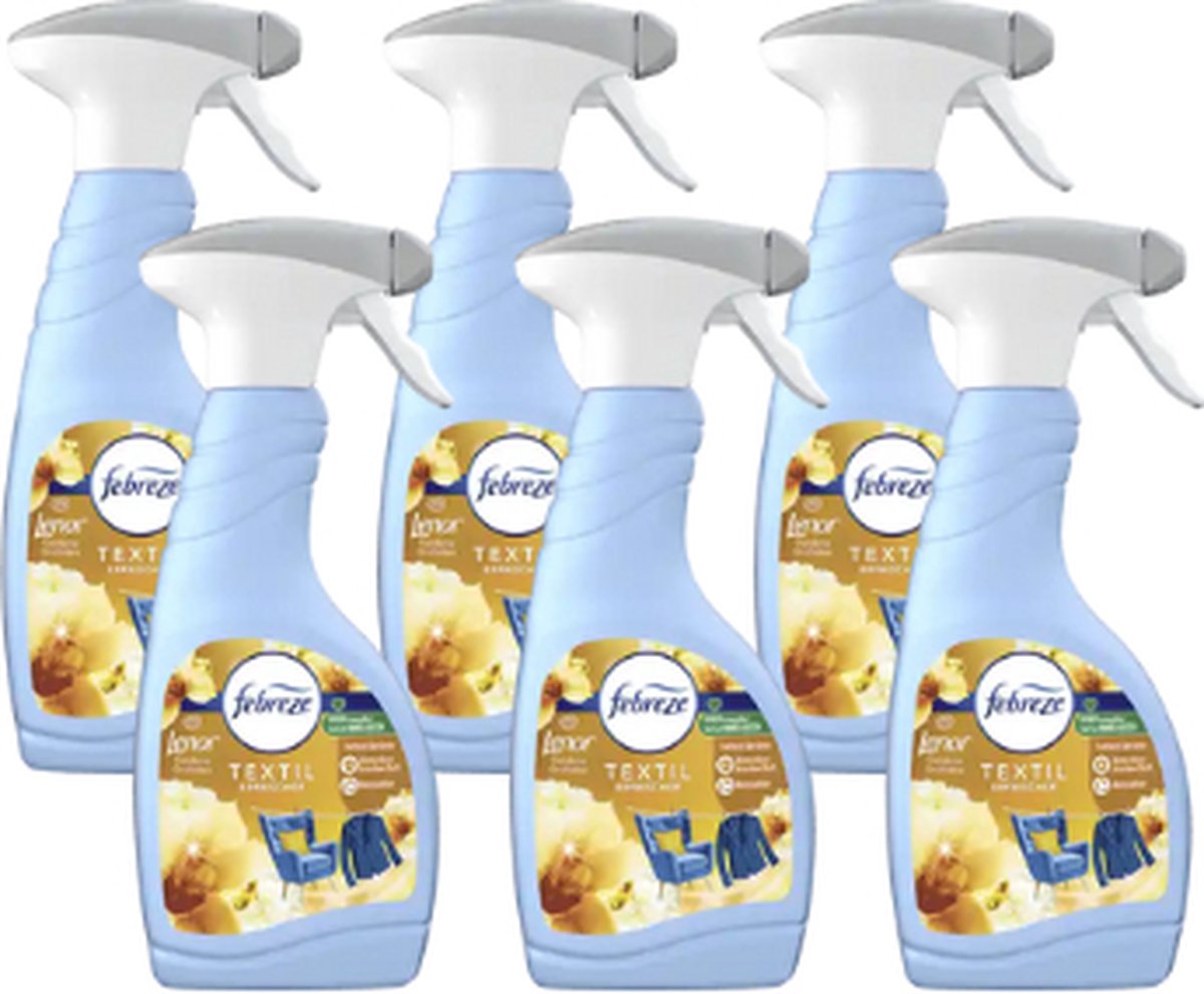 Goedkoopste Lenor Febreze Textielverfrisser Spray - VOORDEELVERPAKKING - Golden Orchidee | 6x 500ml | Verwijdert nare geuren