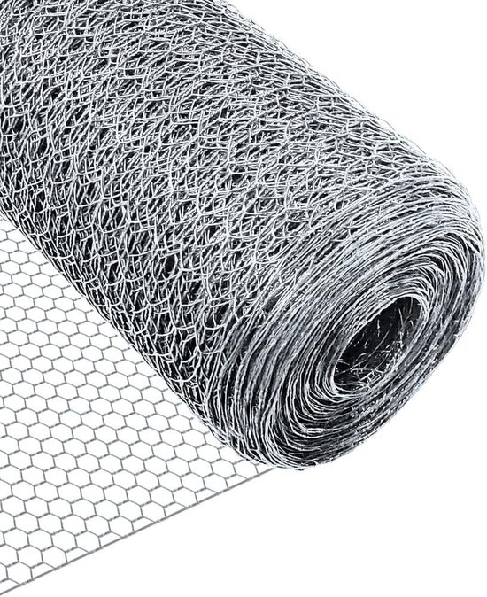 Floordirekt volièregaas, verzinkt, draadgaas, draadhek, 4-hoekig vlechtwerk, verschillende maten 50 cm x 5 m, 2,8 kg
