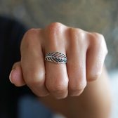 Zilveren BOHO ring Feather