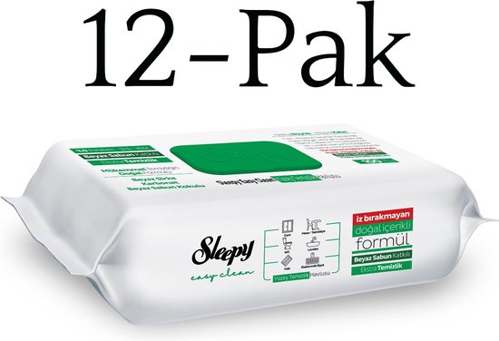 Sleepy Lot de 8 x 100 lingettes - 800 lingettes Sleepy Lingettes démaquillantes au savon Wit