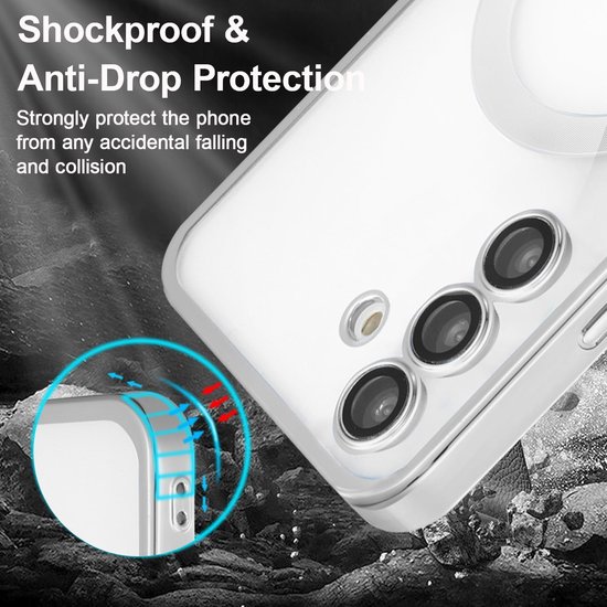 Coque pour Samsung Galaxy S24 - Avec Ring magnétique - Coque arrière Arara - Argent