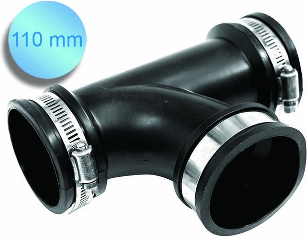 Aquaking Pipeconx Rubberen T stuk 110 mm - Rubber - PVC - Koppeling