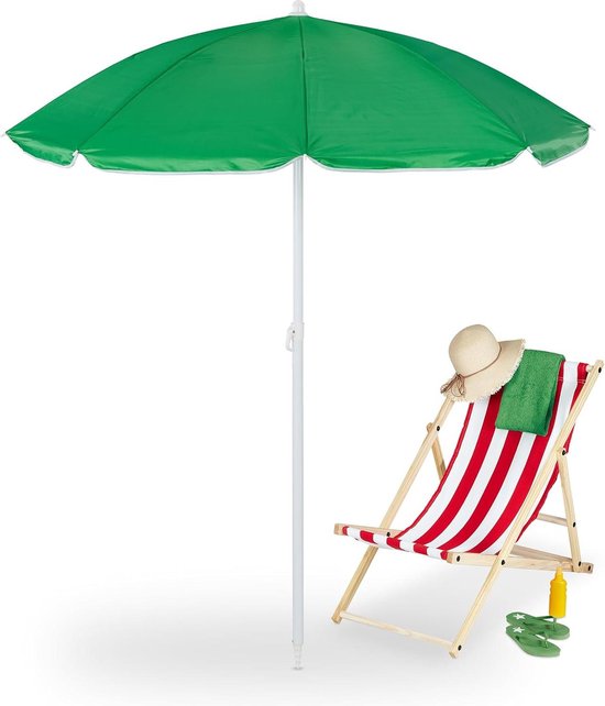 Windprofi 200cm in appelgroen | Parasol voor het strand of balkon met