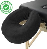 ZenGrowth® Badstof Hoofdsteunhoesje – Zwart – 280 gram/m2 dikte – Massagetafel – Elastisch – Past om elke hoofdsteun – Hygiënisch