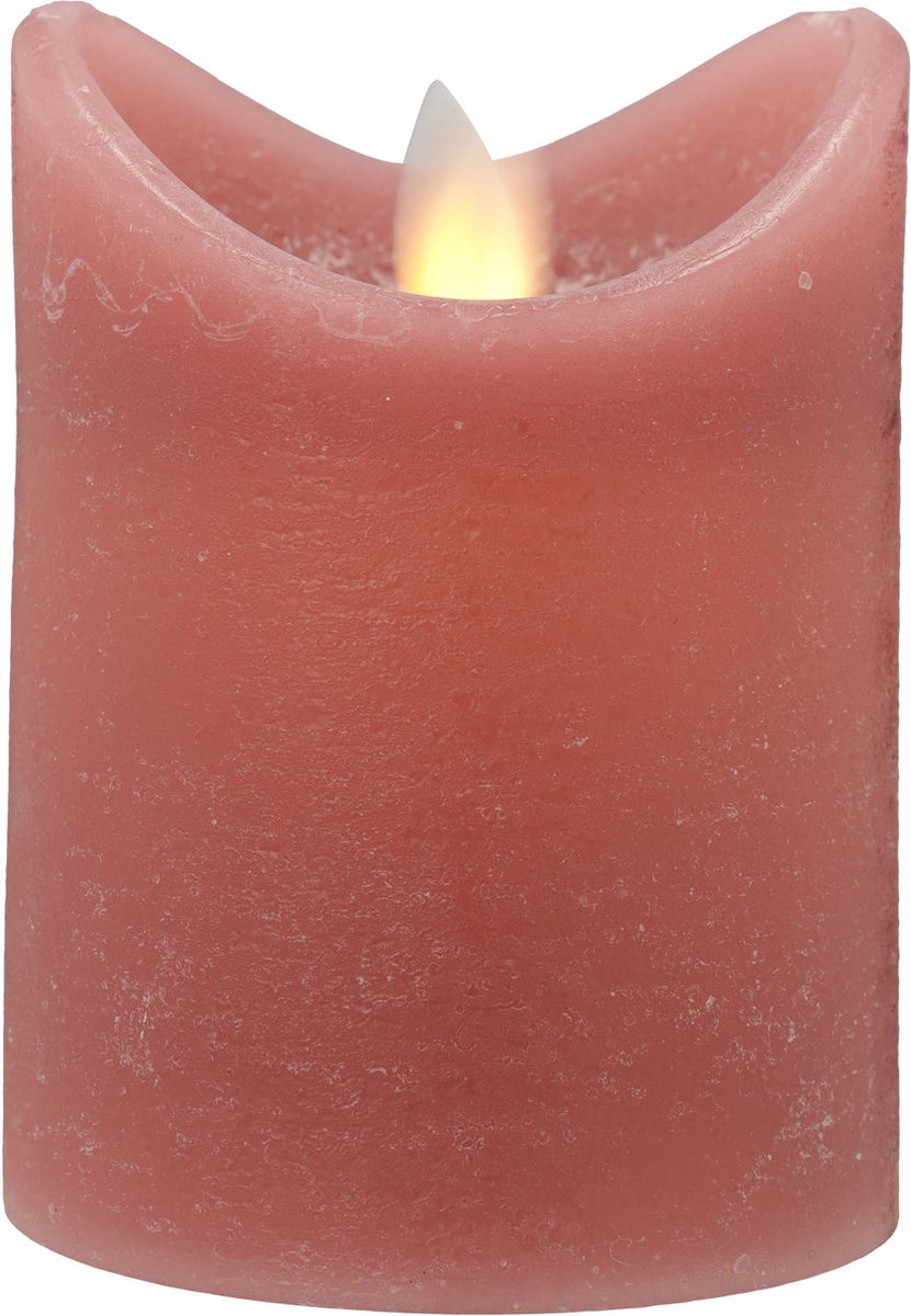 Blokker Rustiek LED kaars 7,5x10 roze