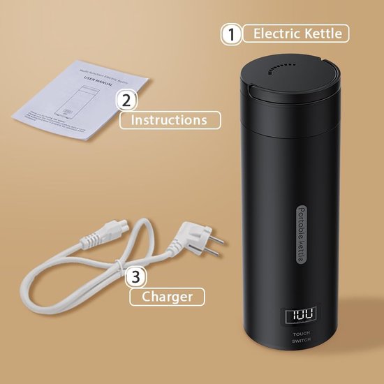 Reis draagbare waterkoker USB opladen, snel kokend Ideaal voor wandelen, kamperen en binnen, snel kokende verwarming, 0,4 l/wit/groen Comfortable anniversary