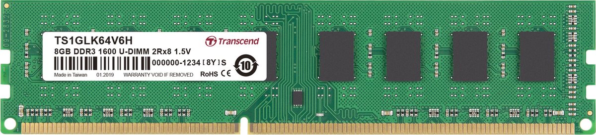 Transcend Ddr3 8Gb Geheugenmodule 1 X 8 Gb