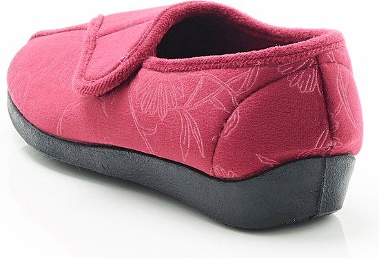 Damart - Pantoufles femmes avec fermeture Velcro - Femme - Rouge - 42