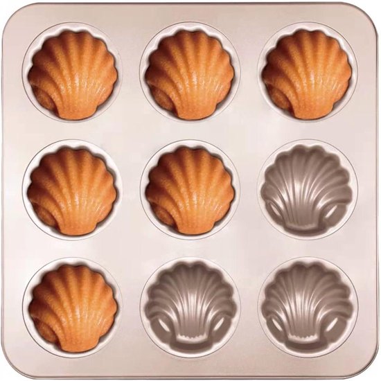 Foto: Schimmel cake pan shell vormige cake tin madelines bakplaat 9 holte non stick koolstofstaal franse shell boter cake mold voor oven bakken chocolade brood muffin brownie koekje snoep