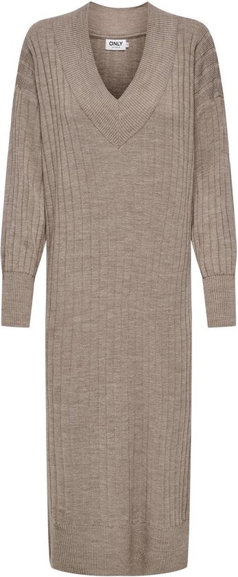 ONLY ONLNEW TESSA L/S MIDI V DRESS KNT NOOS Dames Jurk - Maat S