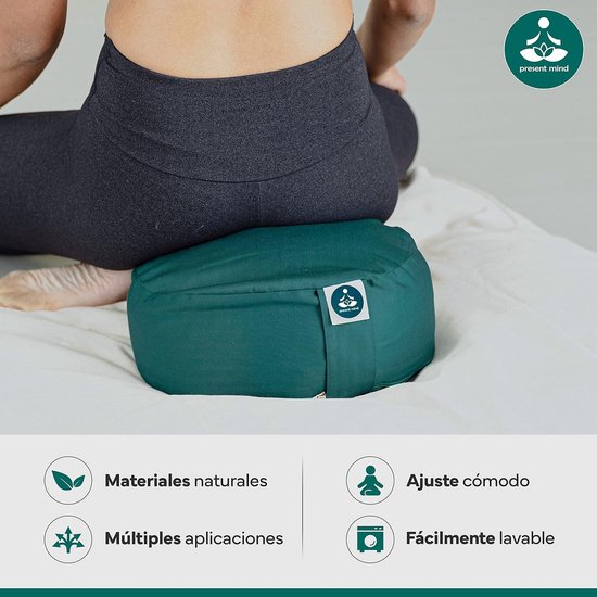 (Zithoogte 16 cm) Veelkleurig rond Zafu yogakussen voor Yin yoga gemaakt van katoenen vulling - 100% natuurlijk yogablok gemaakt in EU met wasbare hoes van Het merk is Homary. — afbeelding 4