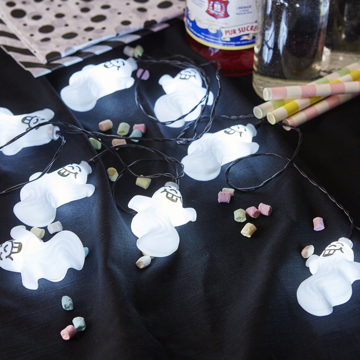 Star Trading sprookjesverlichting Halloween, spoken, wit, timer, koud wit, voor buiten, 2,1 meter