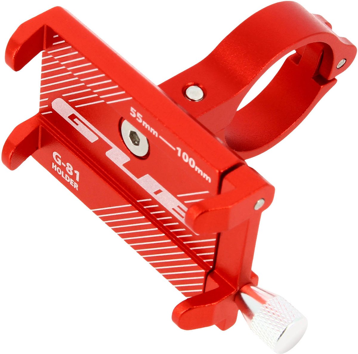 Smartphone Fietshouder 55 tot 100mm breed Stuurbevestiging Staal G-81 rood