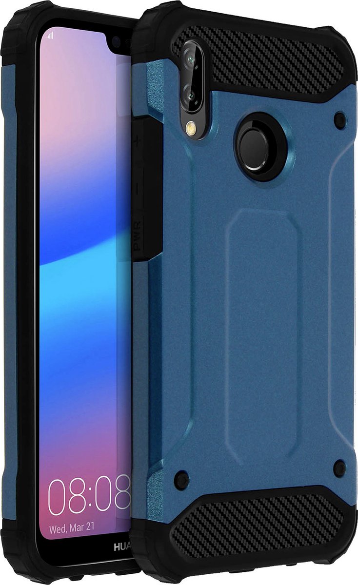 Geschikt voor Huawei P20 Lite Defender II-hoes Relief Hybrid Fall nachtblauw