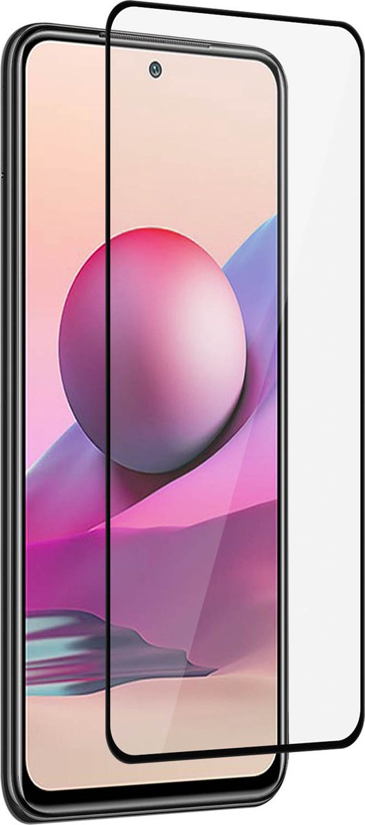 Geschikt voor Xiaomi Redmi Note 10 Pro gehard glas 9H afgeschuinde rand zwart
