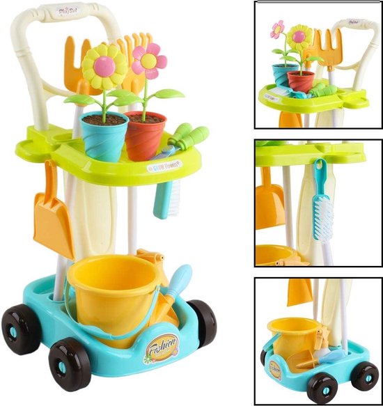 Tuingereedschapset voor Kinderen - 26-delige Tuinspeelset met Hark, Schop, Gieter en Accessoires - Educatief Speelgoed voor Buiten — afbeelding 2