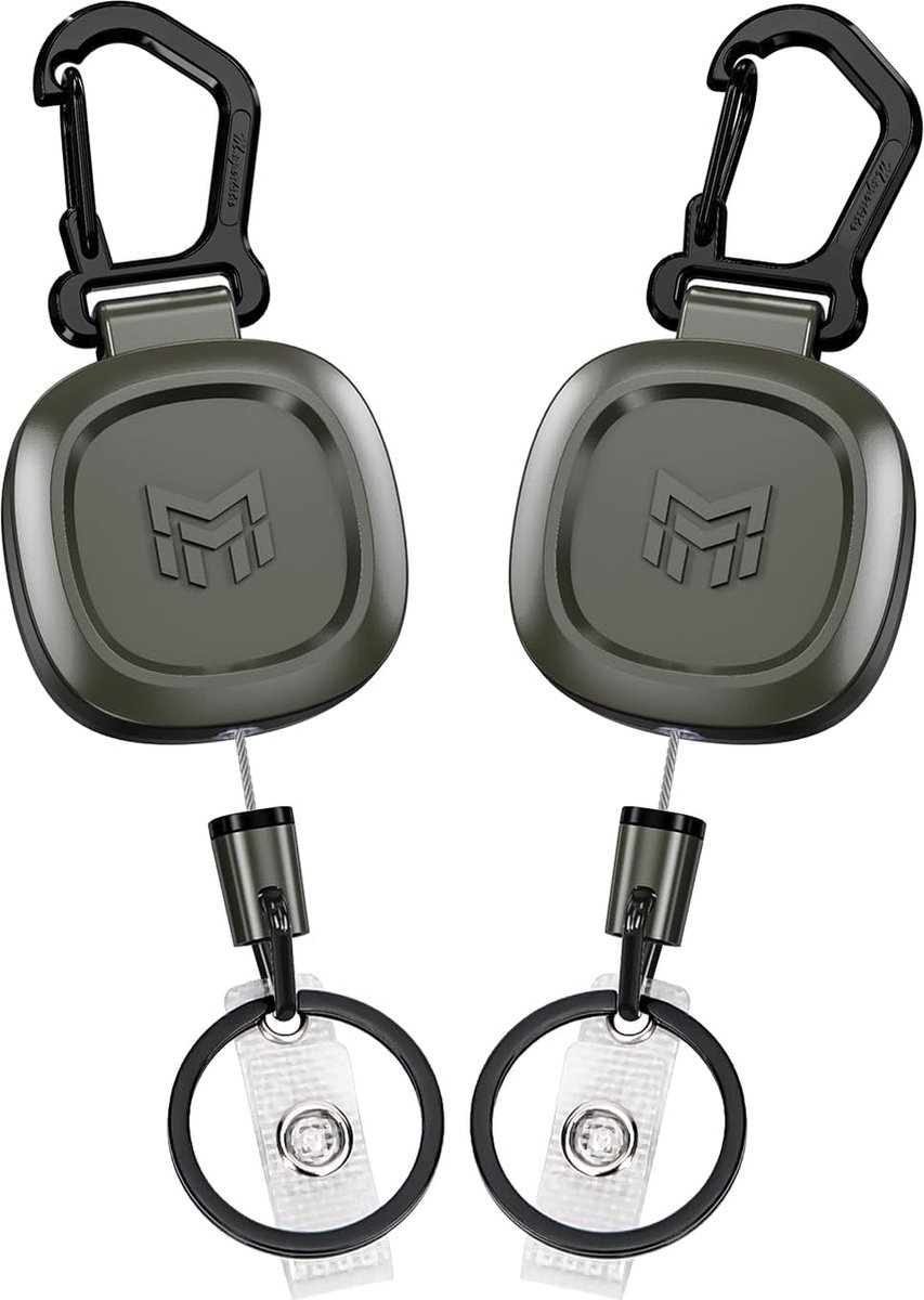 Intrekbare Sleutelhanger met Metalen Karabijnhaak - Handige Sleutelhouder voor Dagelijks Gebruik - Duurzame Sleutelclip voor Sleutels, Badges, en Meer