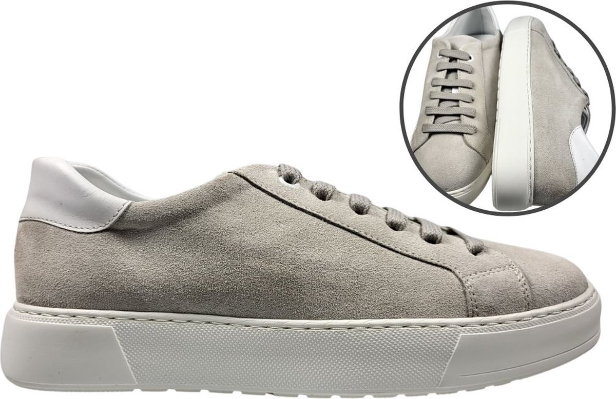 Stravers – Luxe Suede Sneakers licht grijs Maat 36 Heren Kleine Maten Sneakers