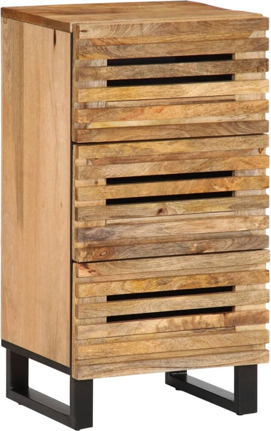 Dressoir 80x30x71 cm massief ruw mangohout en metaal kopen