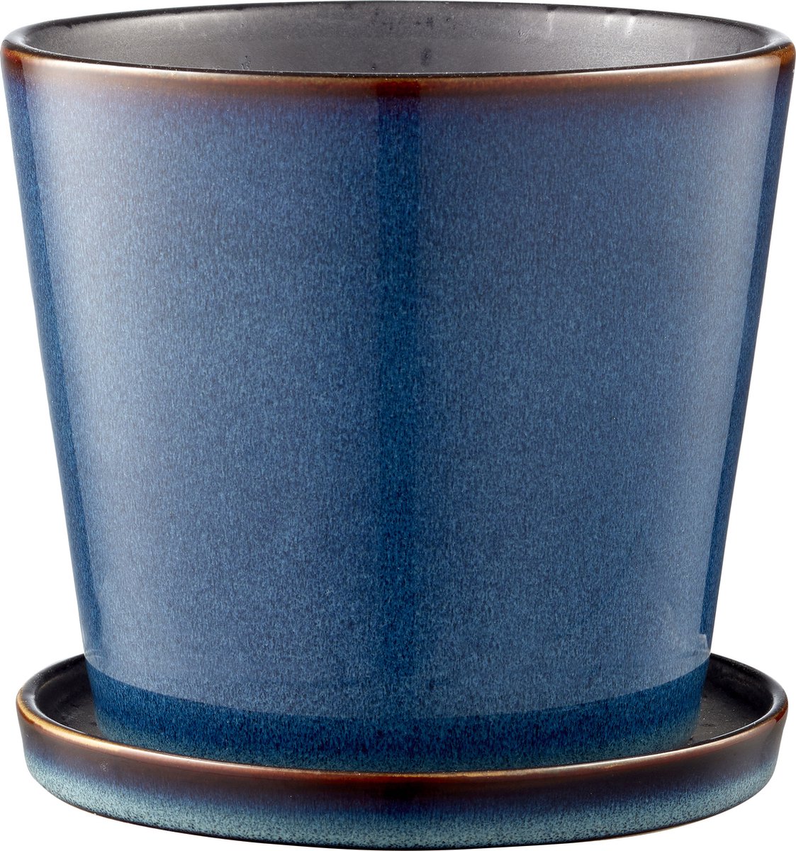 BITZ Bloempot Dia. 14 cm Donkerblauw/Zwart