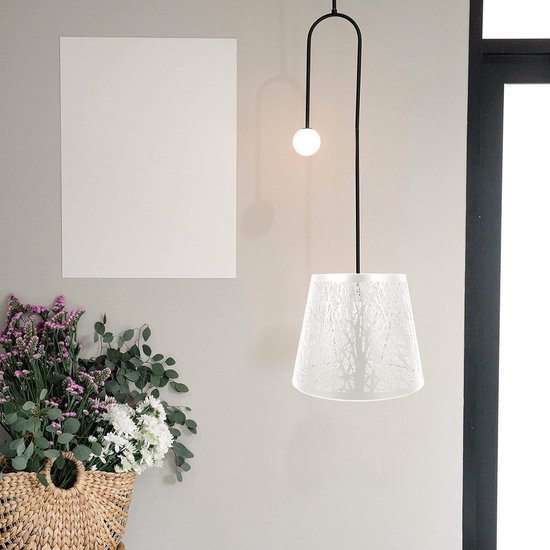 Lampenkappen voor Tafellamp, E27 Kleine Lampenkappen Hollow out Tree Lampenkap Metalen Lichte Schaduw voor Vloerlamp Slaapkamer Decor(Wit